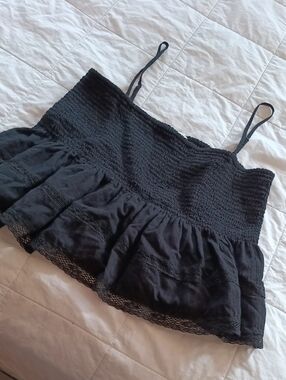 American Eagle Outfitters Black Smocked Cami
